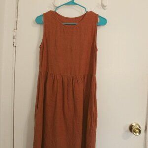 Linen loose sleeveless dress Handmade.